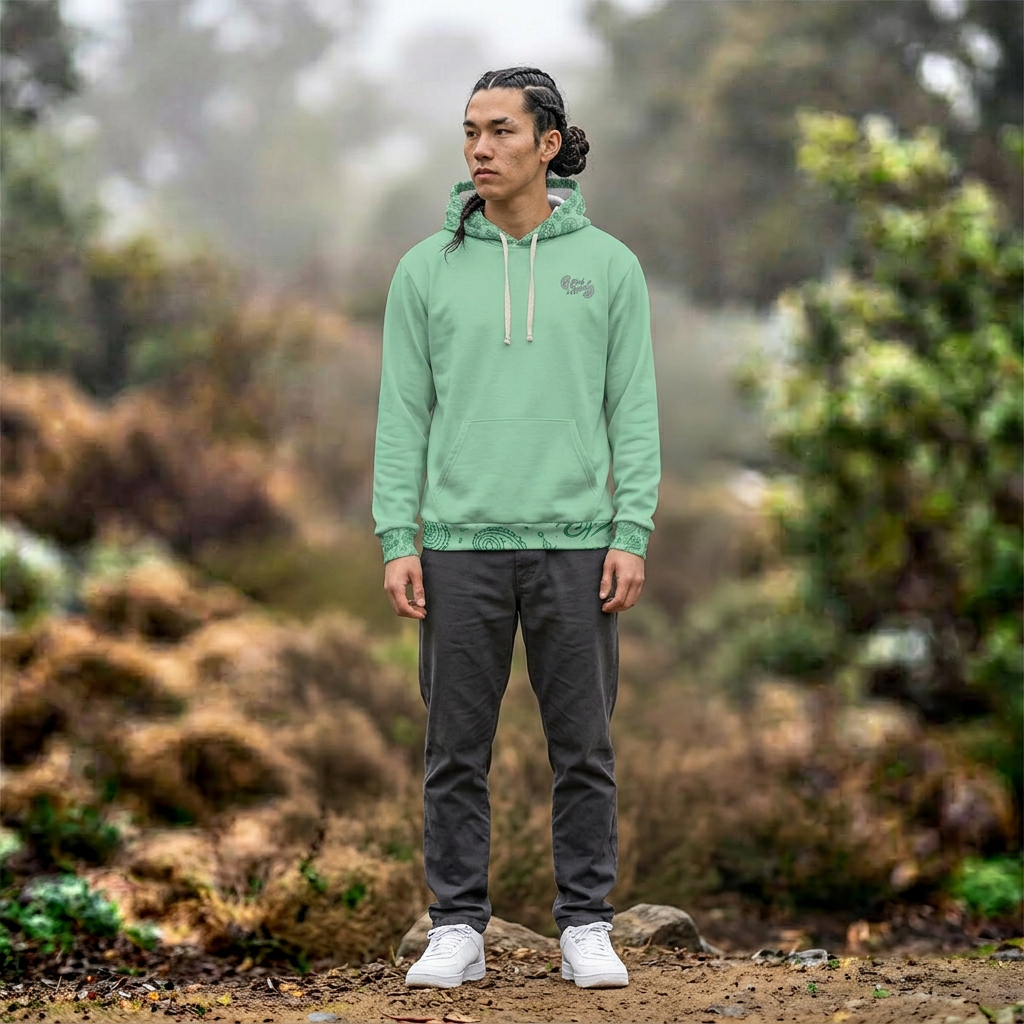 LiftedSpirits Hoodie - Mint Paisley 🌿