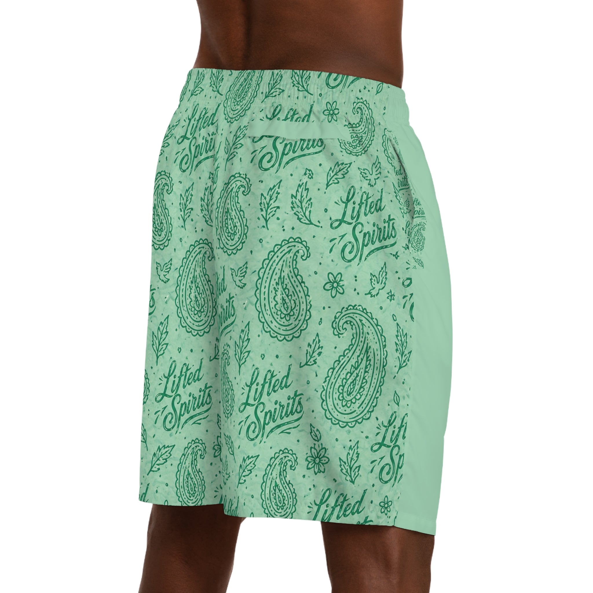 LiftedSpirits Shorts - Mint Paisley  🌿